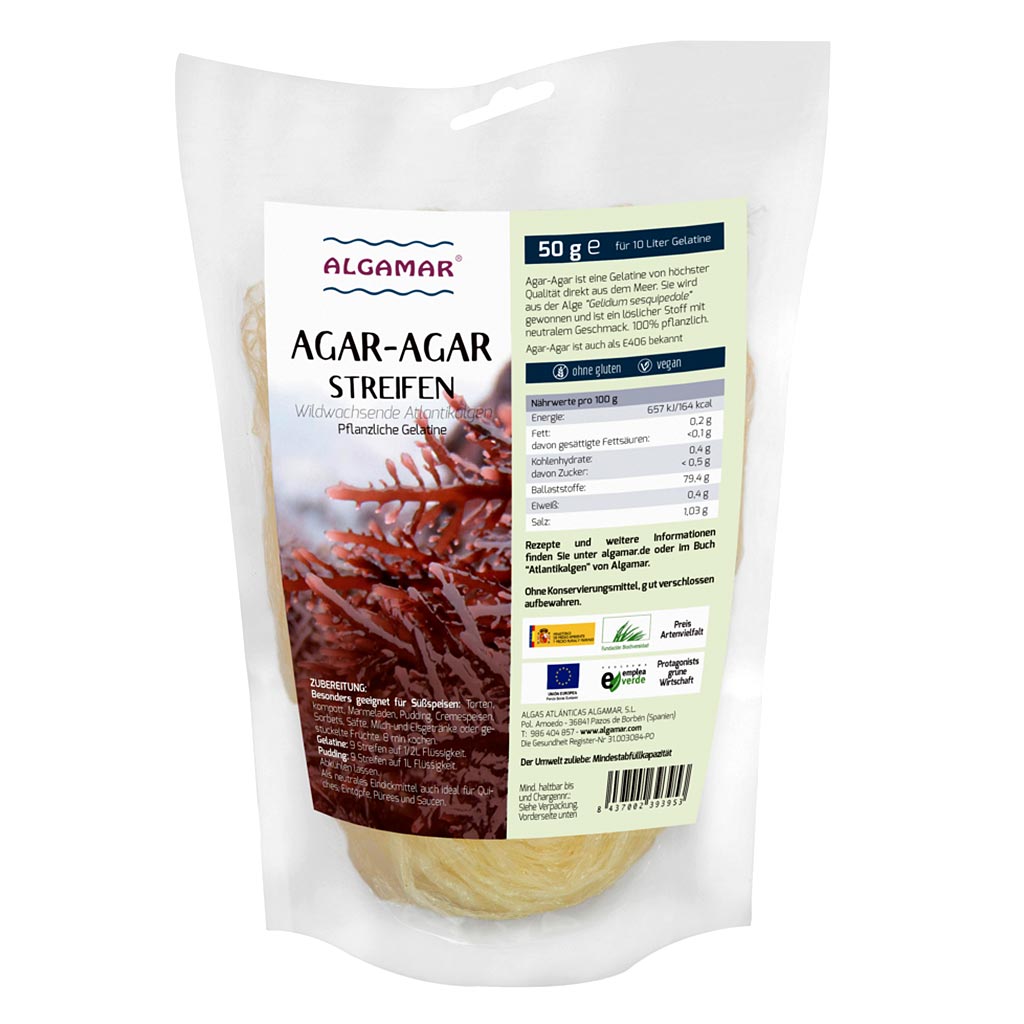 Agar Agar Streifen 50g (bio, vegan)