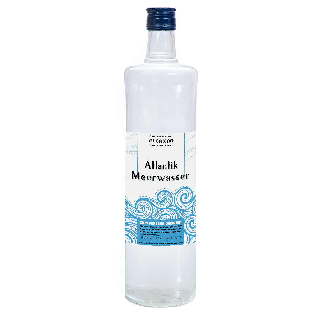ALGAMAR Meerwasser aus dem Atlantik 1 Liter (Glasflasche)