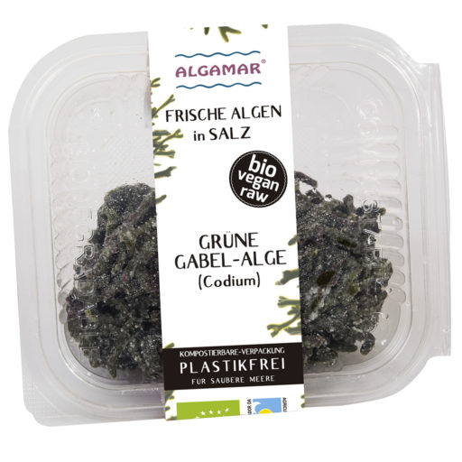 Foto der 100g Packung frische Codium-Algen in Salz von Algamar