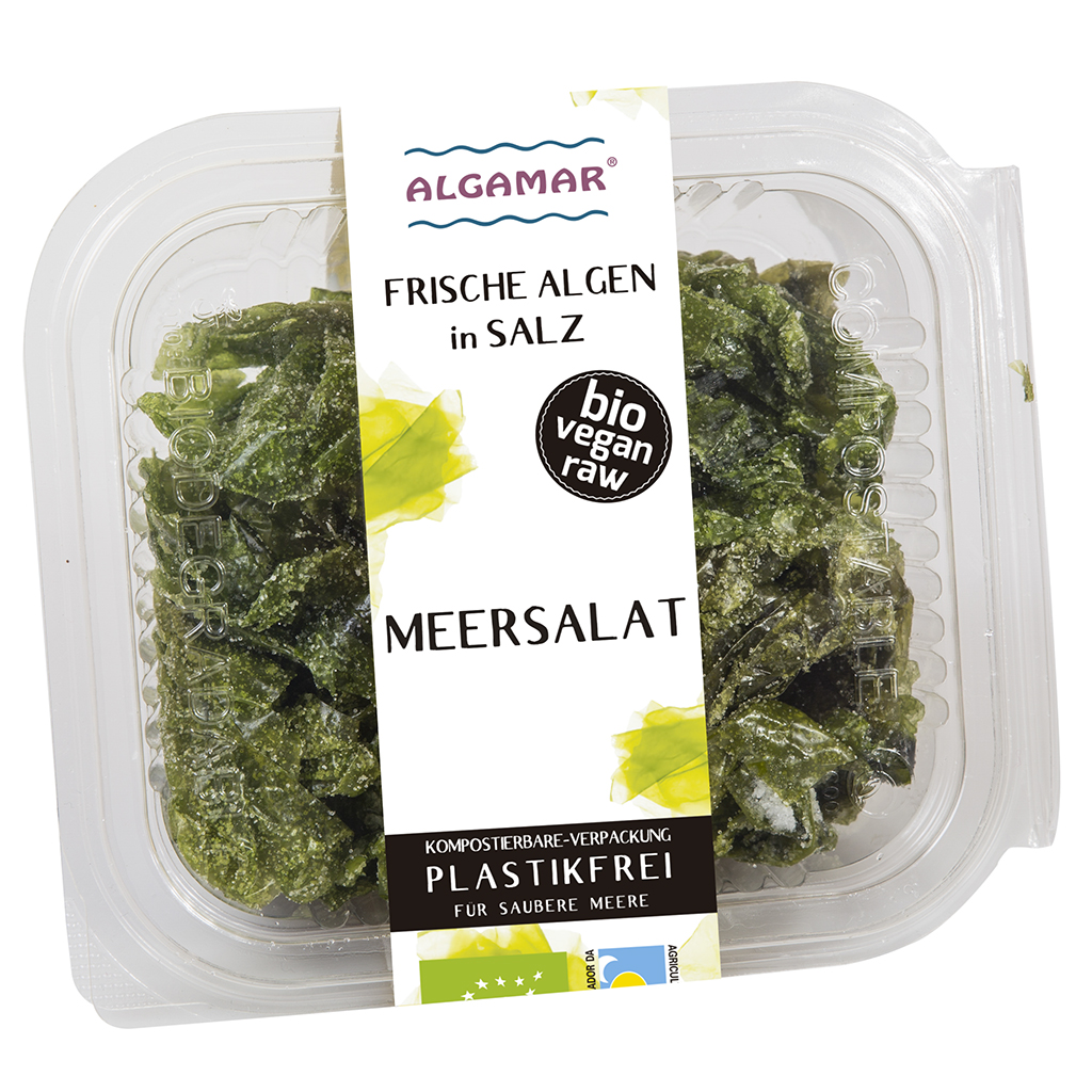 Frische Meersalat Algen in Meersalz 100g (bio, roh, vegan)