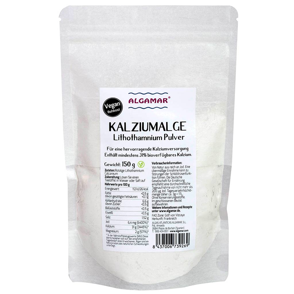 Kalziumalge (Lithothamnium Pulver) 150g (roh, vegan)