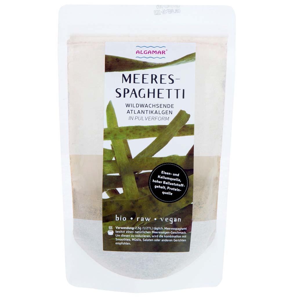 Meeresspaghetti Algen Pulver 150g (bio, roh, vegan)