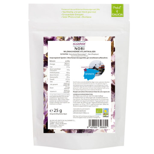 Produktfoto Nori Flocken Algen-Topping 25g Rückseite