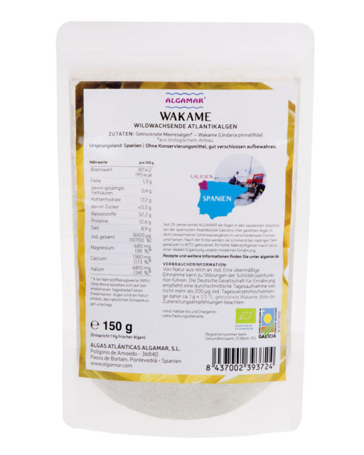Wakame Algen Pulver 150g (bio, roh, vegan)