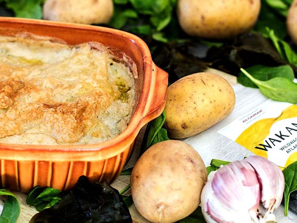 Wakame Kartoffelauflauf mit Babyspinat von Algamar
