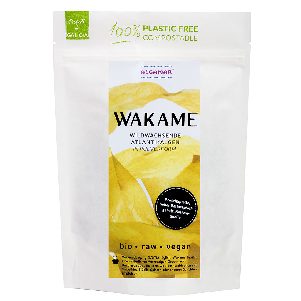 Wakame Algen Pulver 150g (bio, roh, vegan)