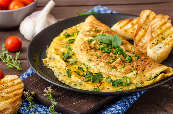 Veganes Omelett mit Wakame Algen